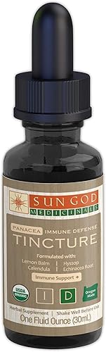 Extracto líquido orgánico certificado para apoyo inmunológico-Panacea, alcohol de caña orgánico - 1 onza