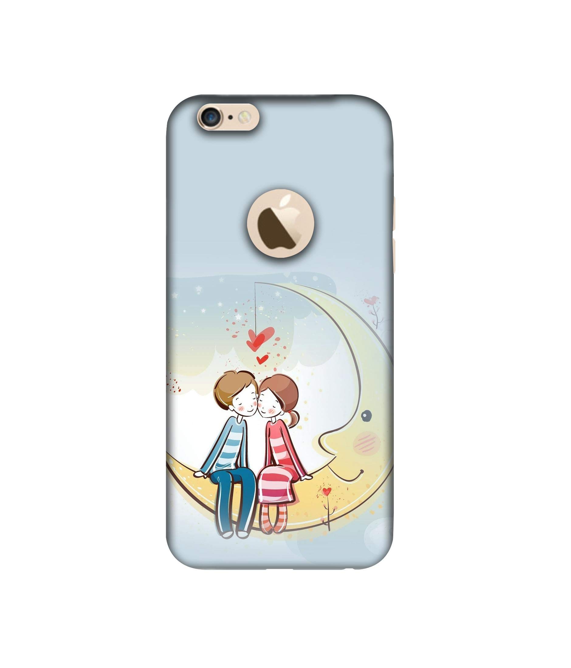 Amazon Brand - Solimo Designer Couple Sitting On Moon 3D Printed Hard Back Case Mobile Cover for Apple iPhone 6 / 6S (Logo Cut) (B07T5M79ZY) Amazon Price History, Amazon Price Tracker