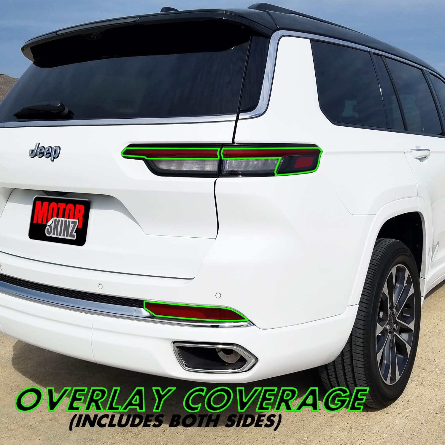 SlickMod PreCut Vinyl Smoke Tint for 2021-2022 Jeep Grand Cherokee L Tail Light (2. Taillight Cutout, 35% Light Smoke)