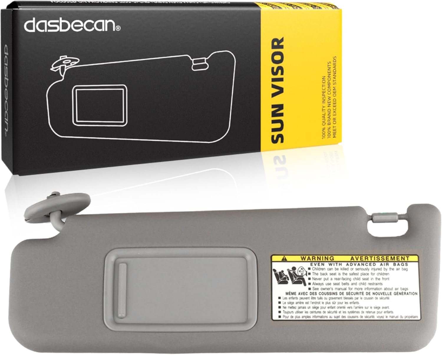Dasbecan Gray Left Driver Side Sun Visor Compatible with Toyota 4Runner 2004-2008 Replaces# 74320-3D050 74320-3D050-B0