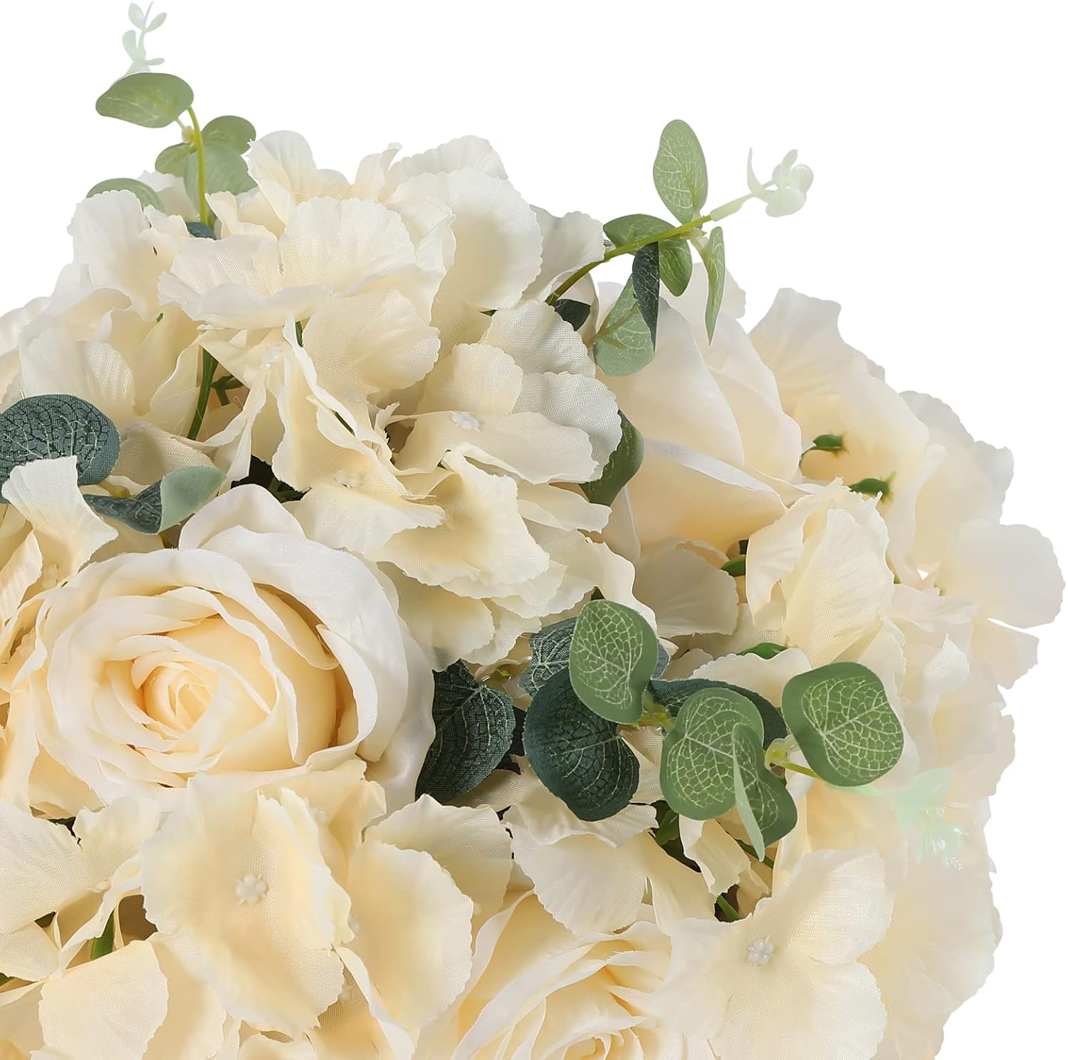 10 Pcs Flower Ball Arrangement Bouquets,Fake Flowers Balls,Artificial Flower Realistic Flowers for Party,Anniversary,Home Decor (Champagne 15.7 in)