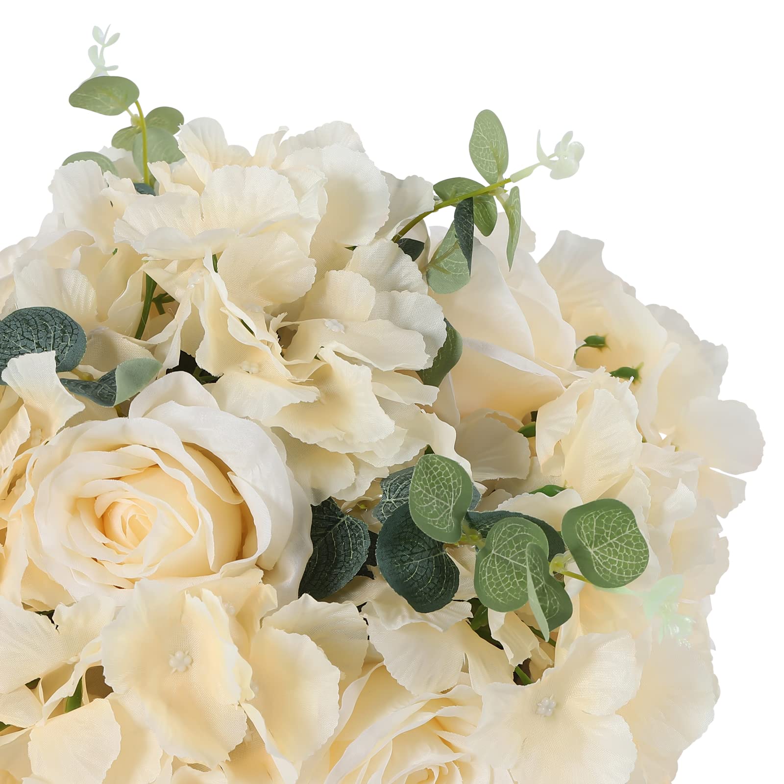 Blumenkugel, 10pcs Künstliche Blumenstrauß mit Sockel Blumenkugeln für Hochzeit Partei Tischaufsätze Blumenarrangement Heim Küche Dekor, Champagner