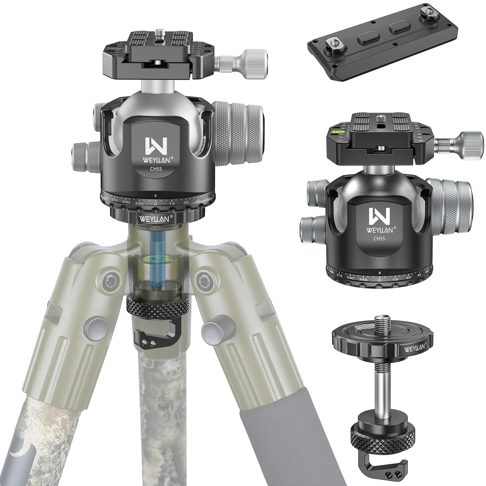 Amazon.com : 55mm Low Profile Arca Ball Head & Tripod Ball Head