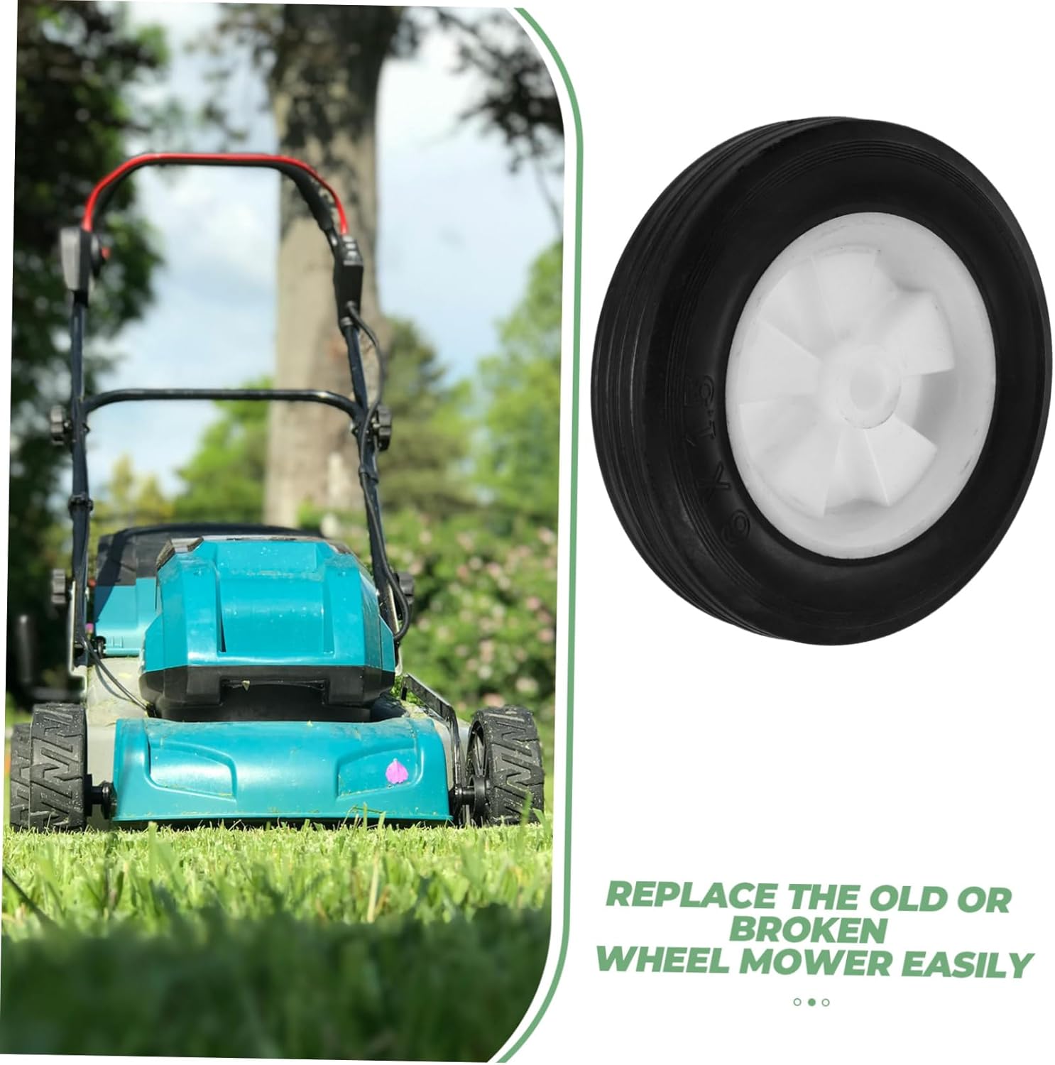2pcs Mower Wheel Replacement Kit Durable Lawn Tractor Wheels Easy Installation for Garden Lawnmowers for Outdoor Use