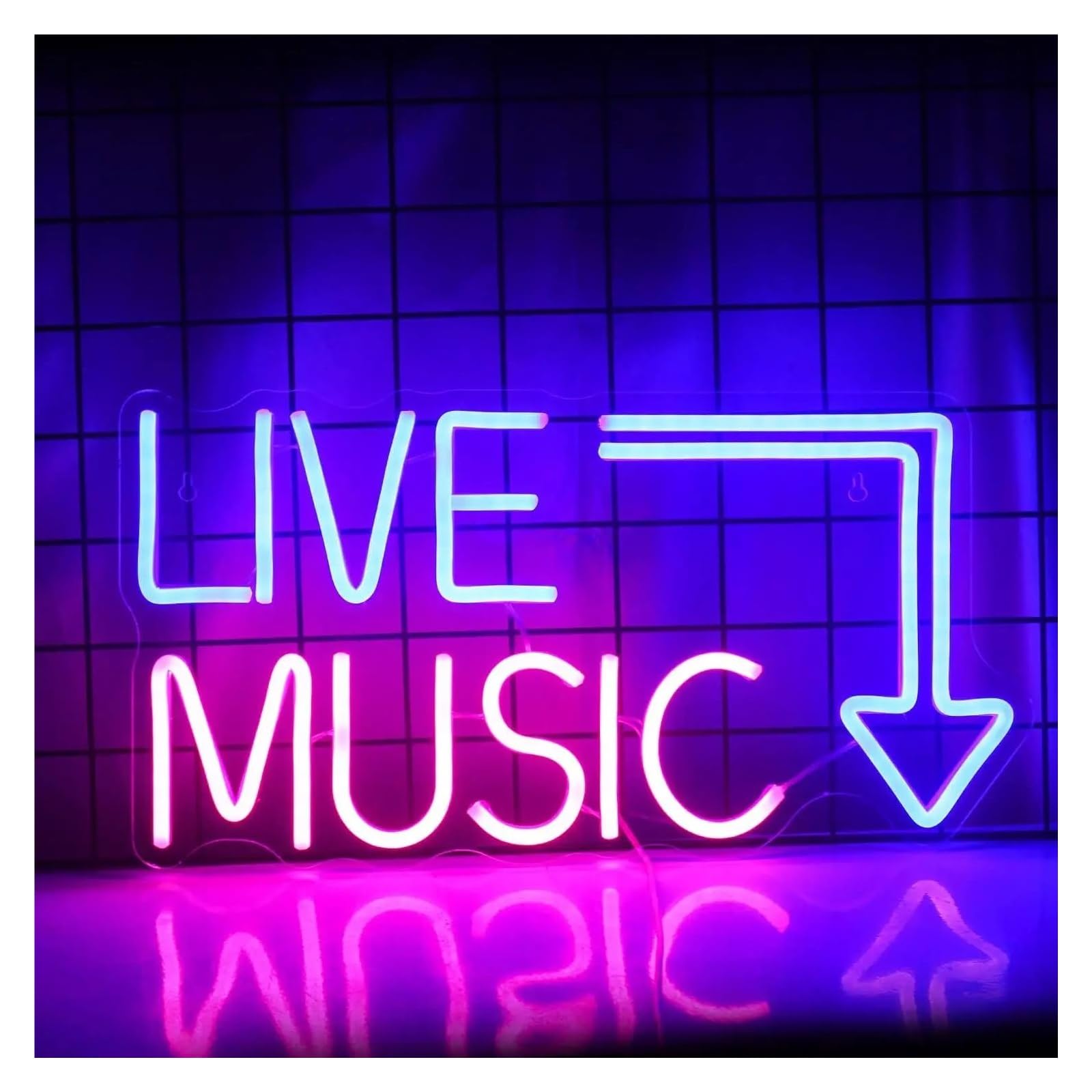 LEMST Signs Lamp Live Music Neon Signs USB Powered, Adjustable Brightness Music Neon Lights Suitable for Bedroom Decor 22cmx42cm