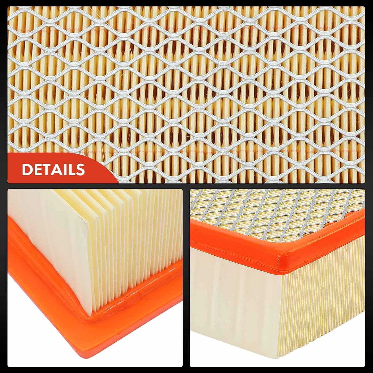 A-Premium 2-PC Engine Air Filter Compatible with Ford Mustang 2010-2014, 3.7L 4.6L 5.0L, Flexible Panel, Replace# AR3Z9601B