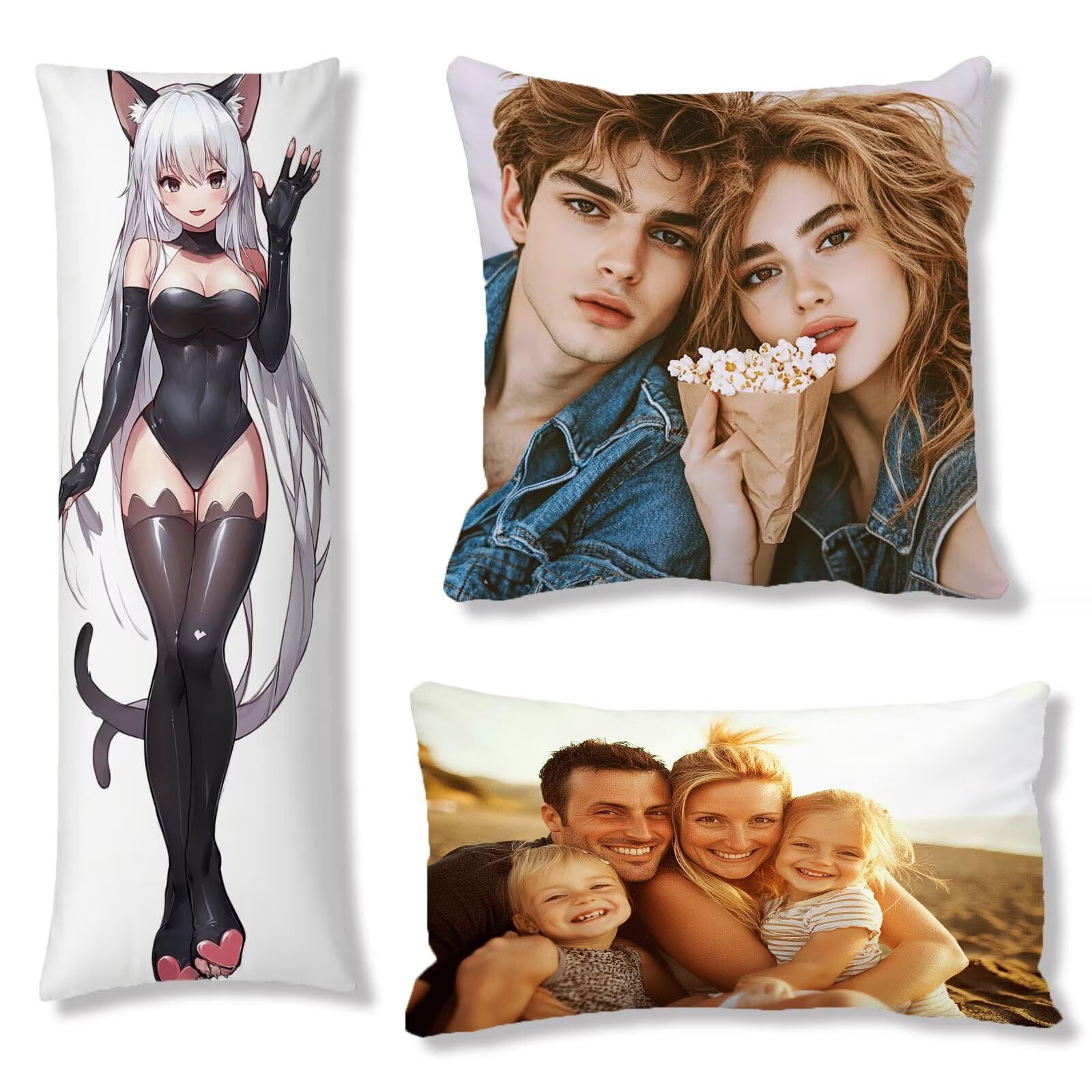 Coussin Personnalisé Photo, Housse Coussin 60x180 Avec Lmage / Texte, Cod65