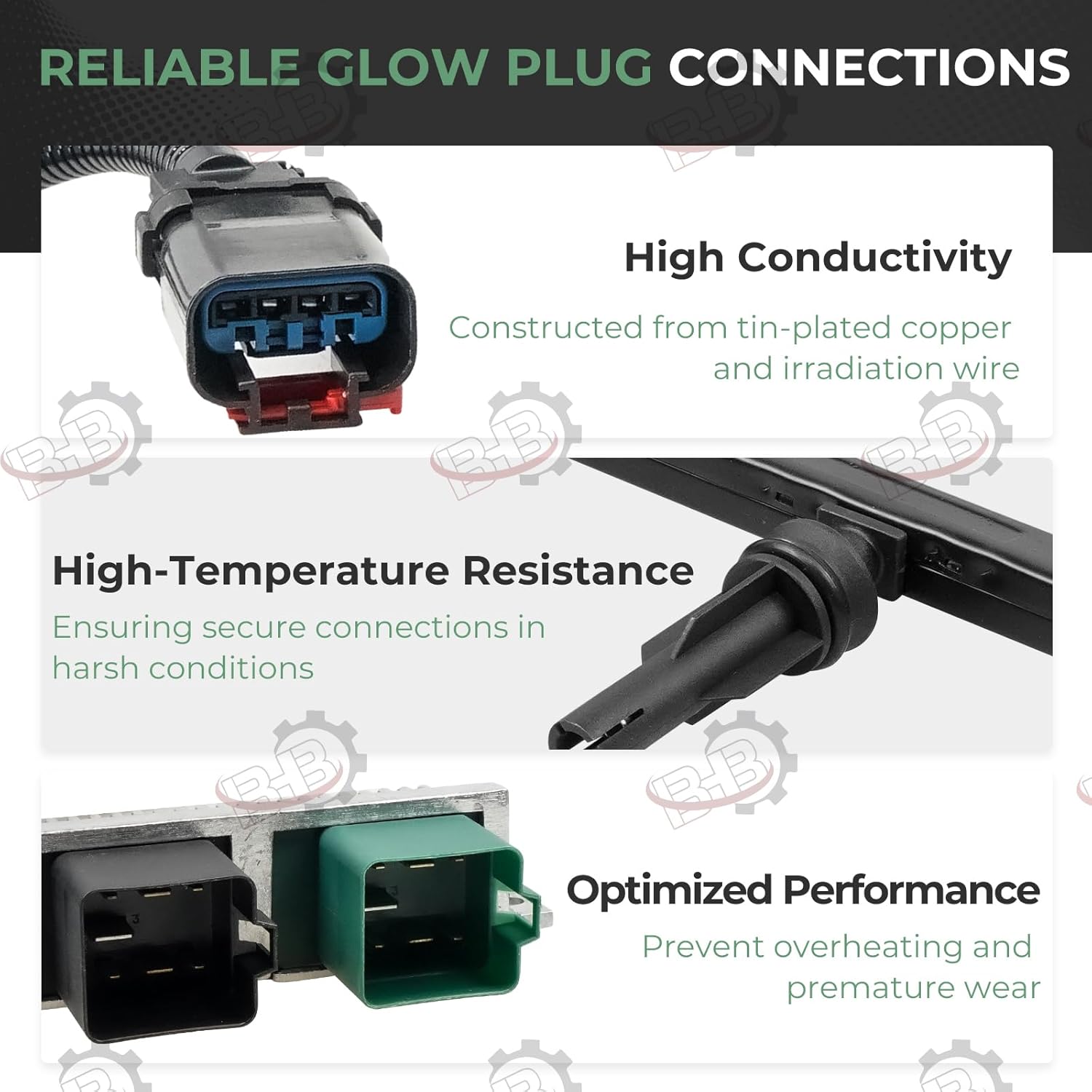 BHB 2003 Glow Plug Wiring Harnesses Controller Module Compatible with Ford 6.0L 7.3L F250 F350 F450 F550 Excursion Turbo Diesel Replace 3C3Z-12A342-AA 3C3Z-12A690-AA YC3Z-12B533-AA