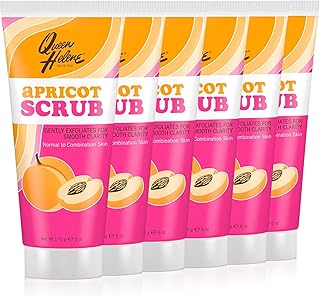 Apricot Facial Scrub – Gentle Exfoliating Cleanser for Smooth Radiant Skin | 6 oz | Pack of 6