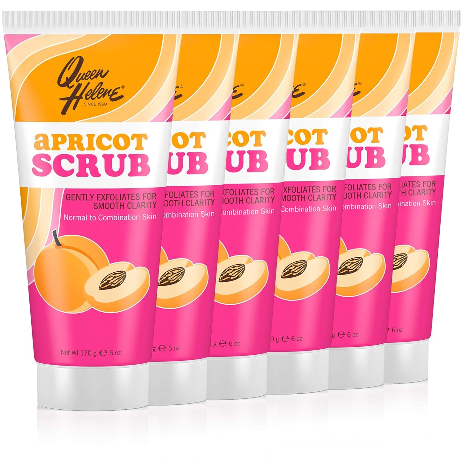 Apricot Facial Scrub – Gentle Exfoliating Cleanser for Smooth Radiant Skin | 6 oz | Pack of 6