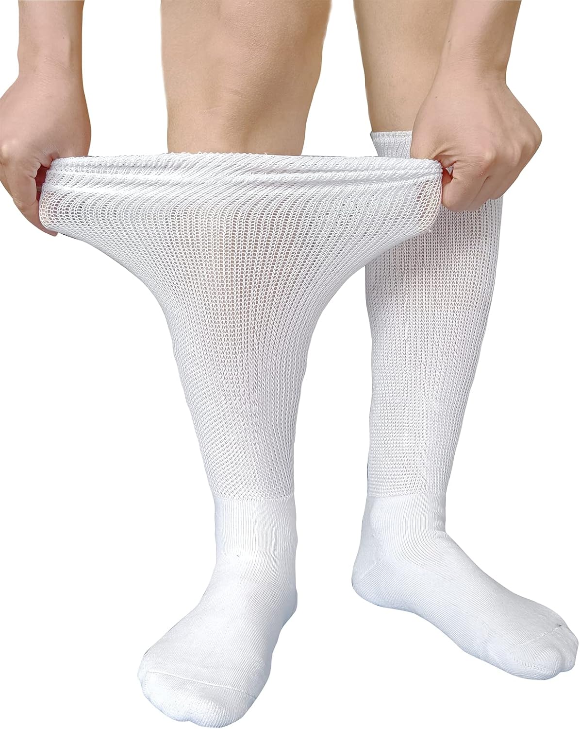 Diabetic Edema Socks, Extra Wide Lymphedema Socks Walking boot sock, Bariatric Cast Sock for Men Women, 2 Pairs(white), One Size - Image 2