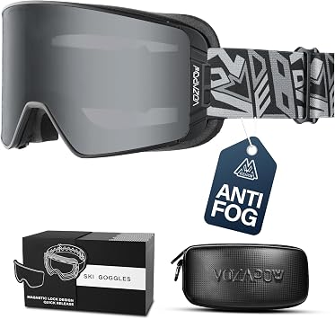Ski Goggles Over Glasses Anti-Fog with Replacement Lens (Yellow)