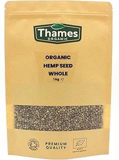 Organic Hemp Seeds - 1kg of Nutritious & Flavorful Seeds - No Additives, No Preservatives - Raw, Vegan, Non-GMO - Great for Snacking, Baking, and Sprinkling - Thames Organic