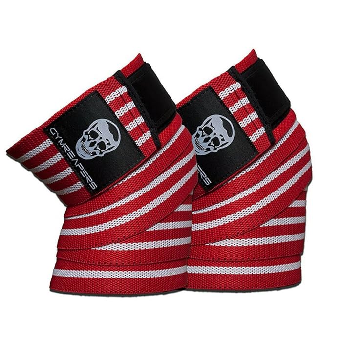 Buy Gymreapers Knee Wraps (Pair) with Strap for Squats, Weightlifting
