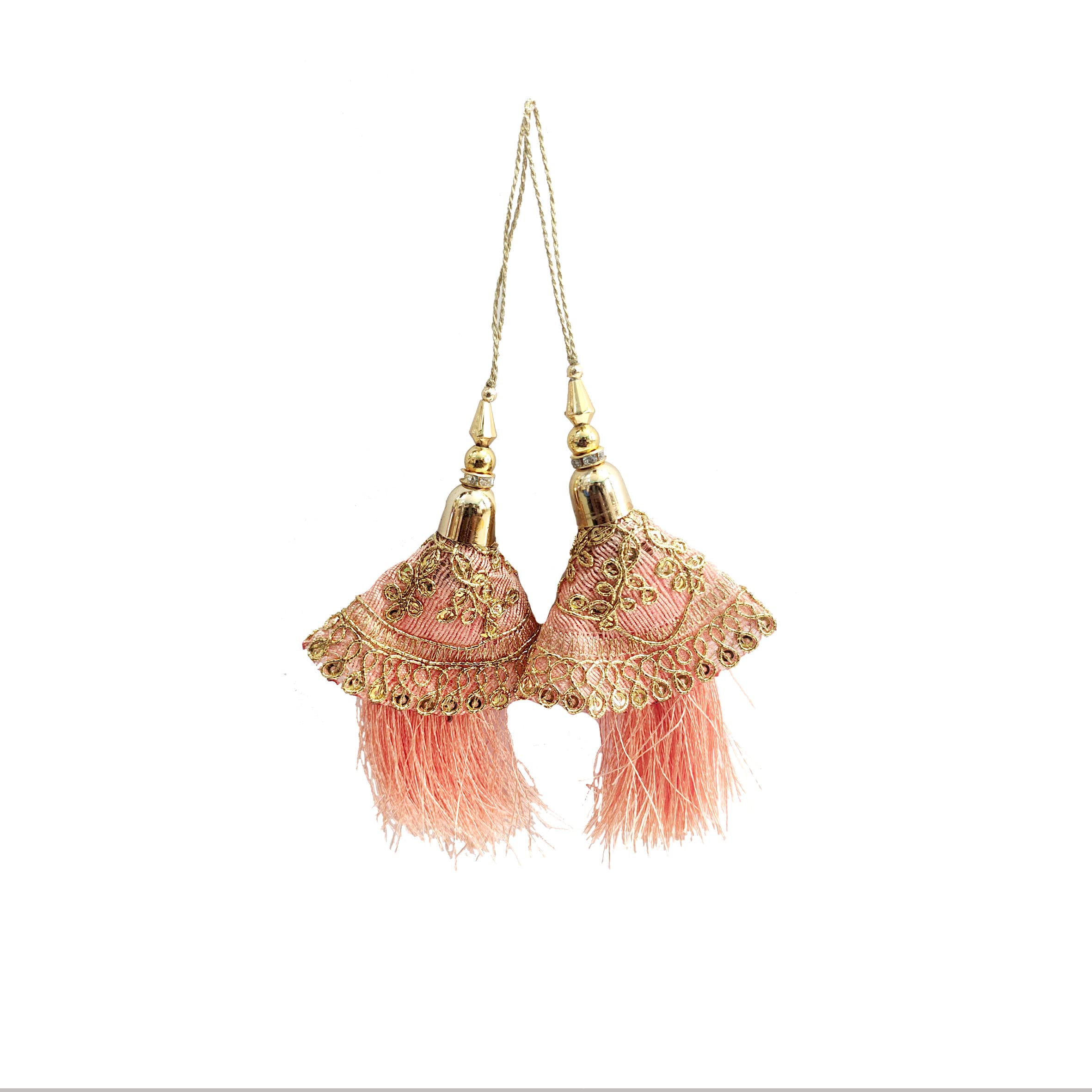 PRIMEFAIRHand Made Women Fabric Ethnic Hanging Tassel and latkan for Blouse Saree, Small -Set of-2