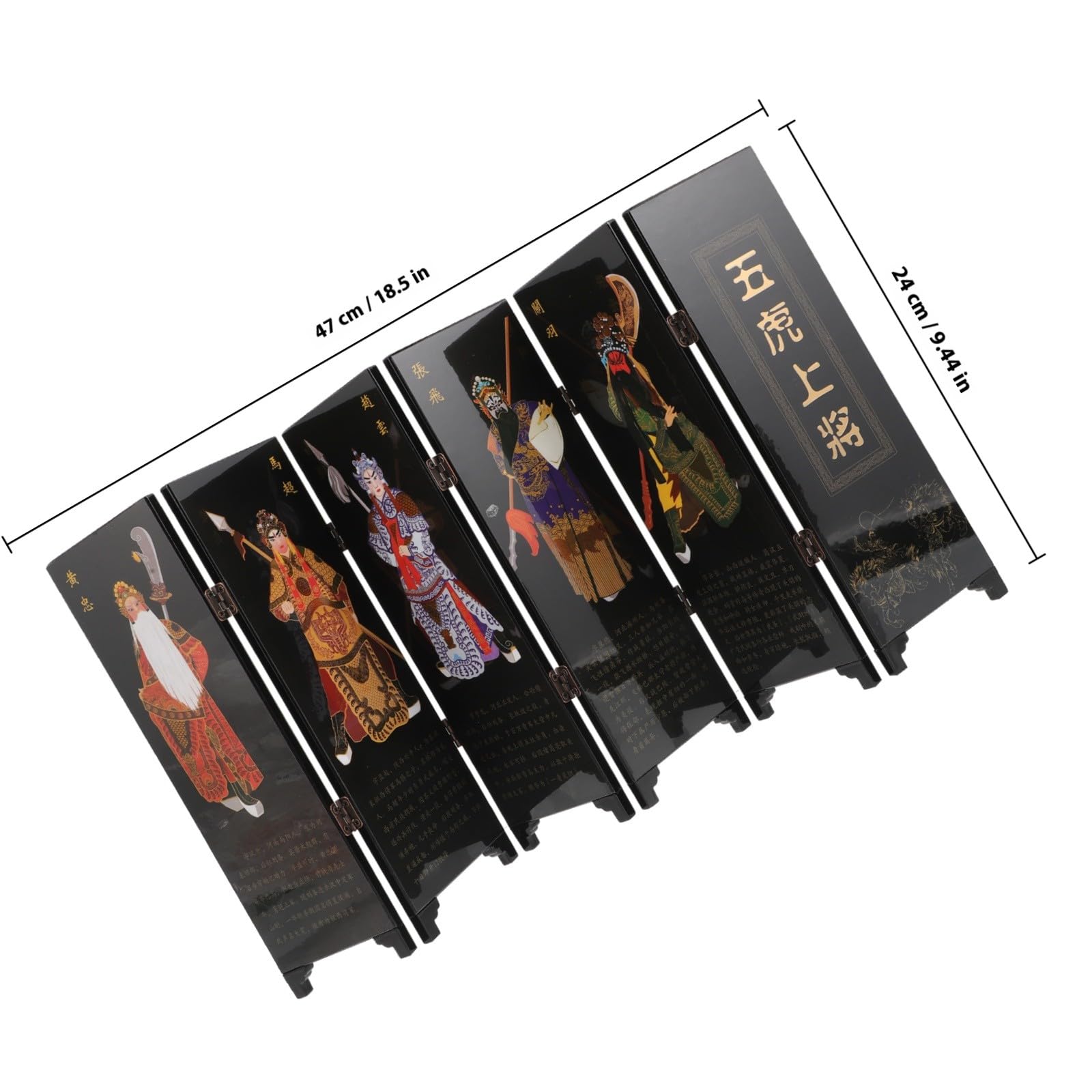 TOYANDONA Paravento Versatile e Decorativo Mini Divisorio Stile Cinese Pieghevole in Legno per Desktop Adatto per Arredamento Casa e Appassionati di Cultura Orientale