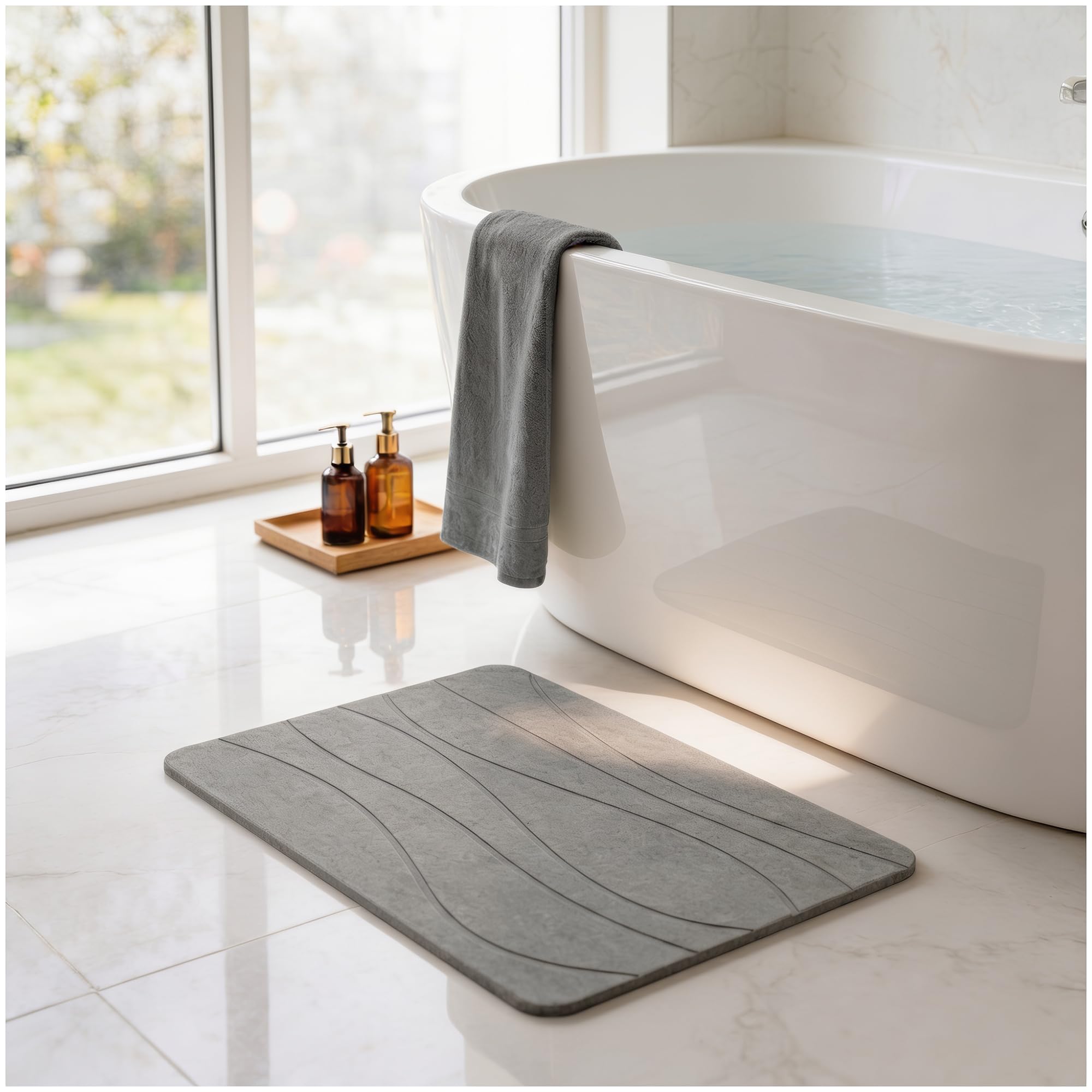Tapis de douche diatomite ActivoTex pour éliminer l'humidité et les glissades au sol
