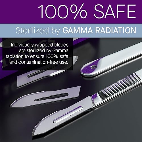 Miniatura 8 de Paquete de 100 cuchillas quirúrgicas desechables, 11, tamaño 11, cuchillas de bisturí para cuchillo quirúrgico, herramienta de dermaplaning para