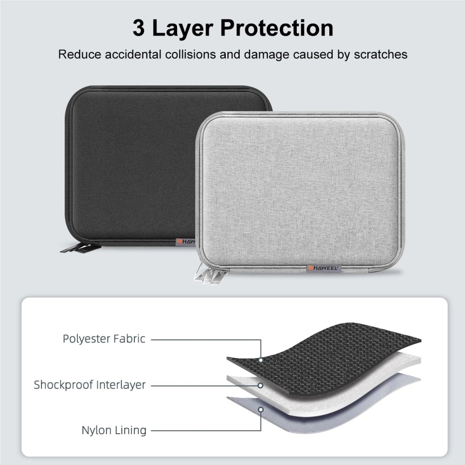 Borsa organizer per cavi, confezione da 2(Black)
