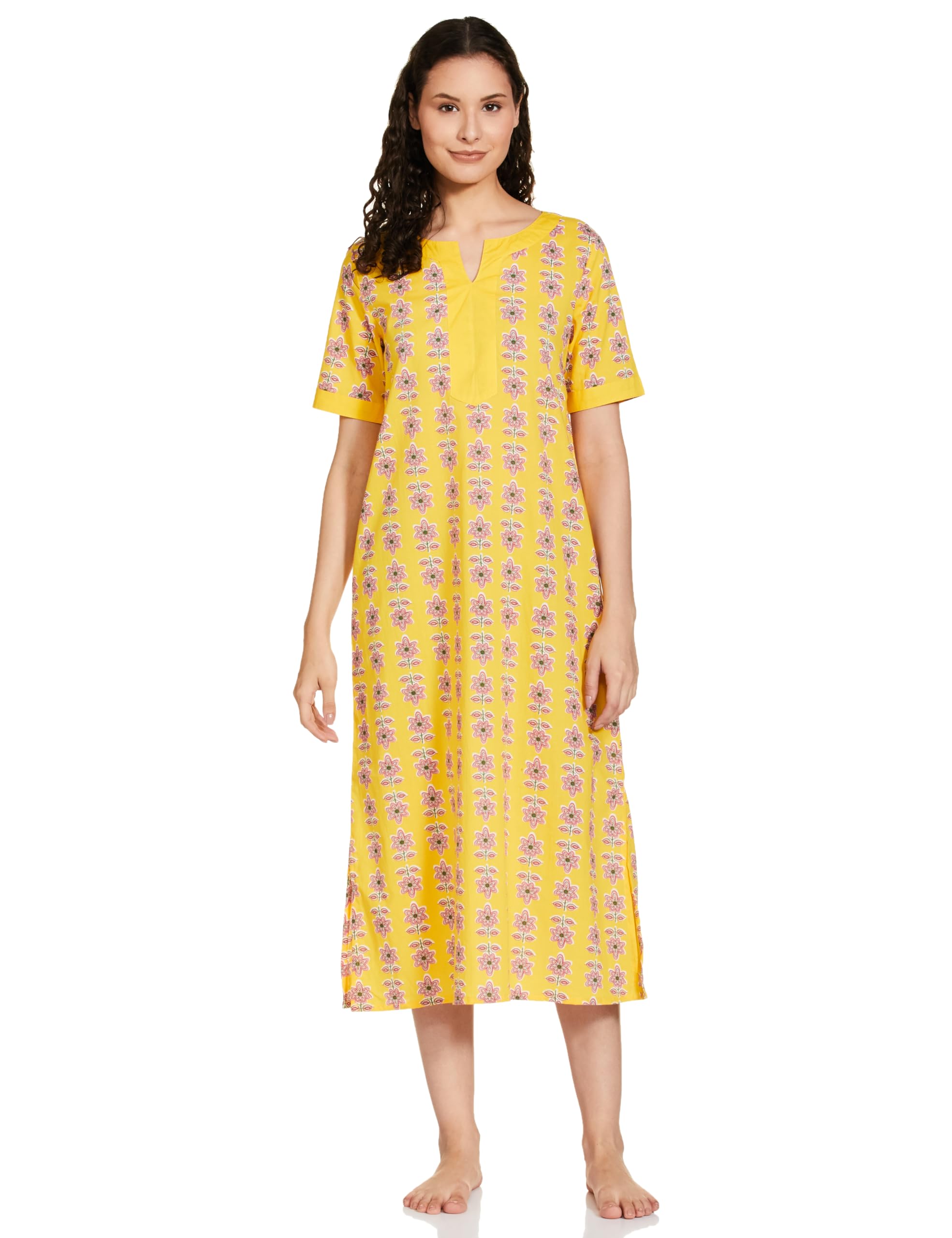 Women's Maxi Casual Loose Cotton Relaxed Fit Nightdress (Available in Plus Sizes)