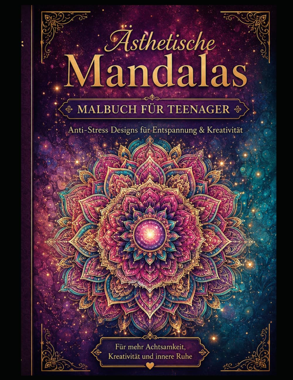 Ästhetische Tiere & Mandalas Malbuch für Teenager: Entspannende Anti-Stress Designs für Kreativität, Achtsamkeit und Ruhe