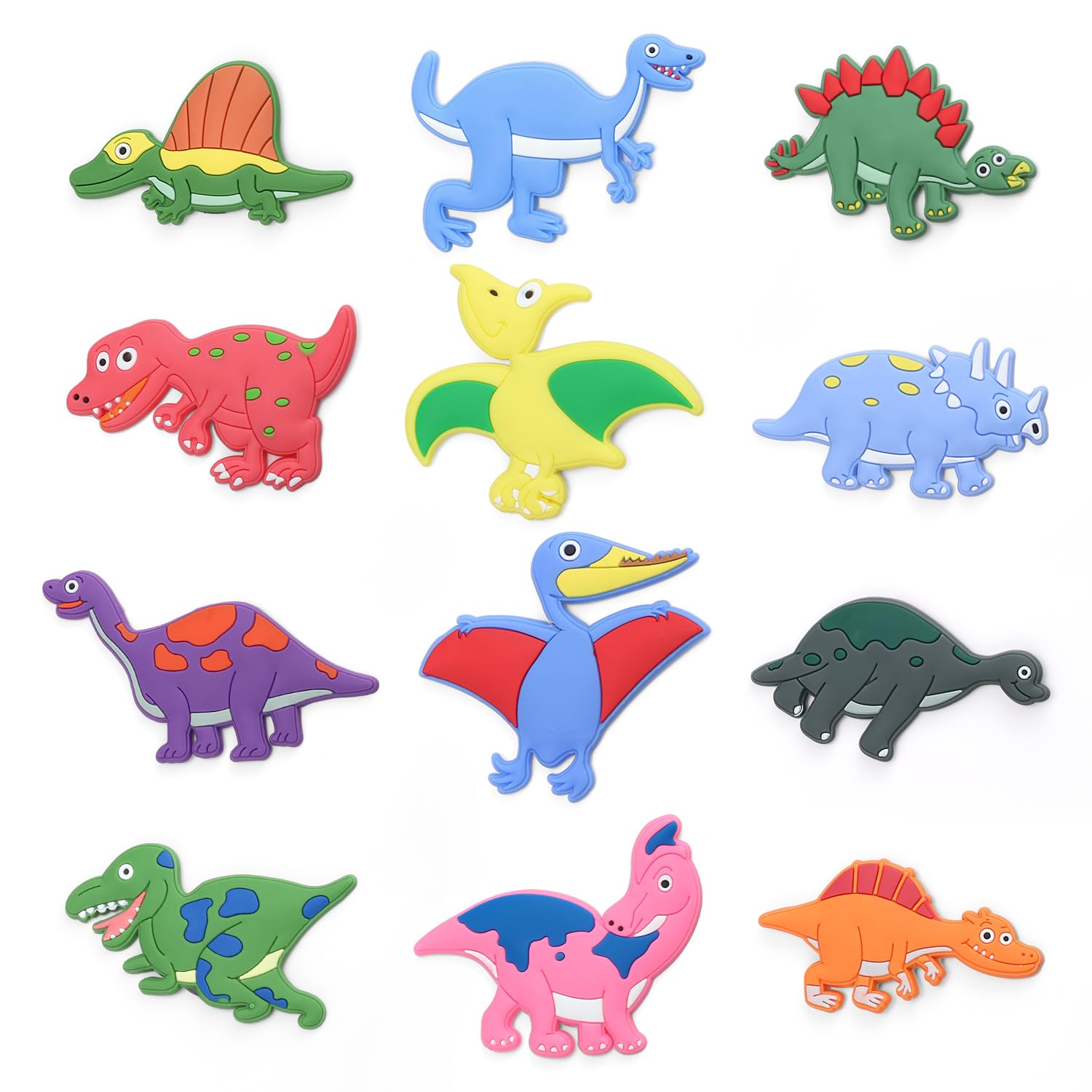 Pack of 12 TIANLIN Dinosaur Fridge Magnets, Funny 3D Cartoon Decorative Magnets, Suitable for Classroom Whiteboards, Refrigerators, Home Decoration