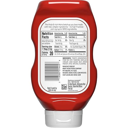 Miniatura 9 de Heinz Simply Tomate Ketchup sin edulcorantes artificiales, botella de 19 onzas