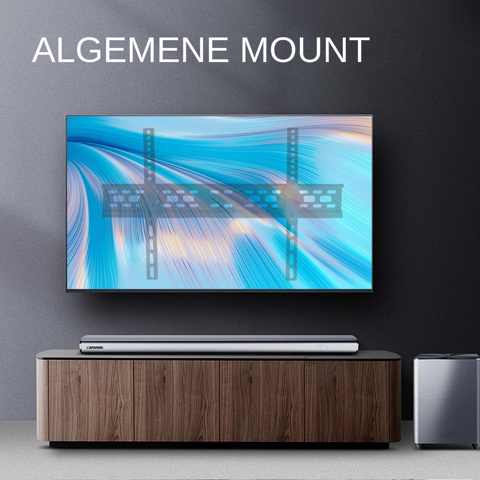 Supporto TV Regolabile Supporto Regolabile con Alzo per TV a Parete | Struttura Sottile e Moderna per Schermi o , Ideale per Camera da , Soggiorno e Hotel