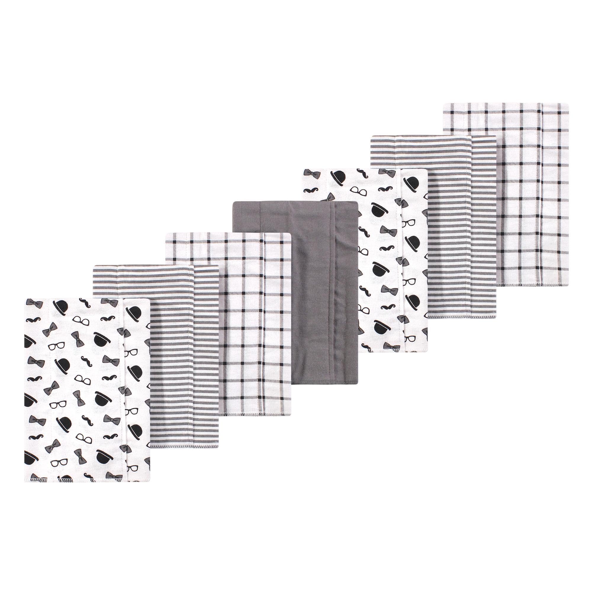 Luvable Friends Little Treasure Flannel Burp Cloths 7pk, Dapper Lad