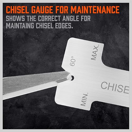 Miniatura 27 de HORUSDY Juego de cinceles fríos resistentes de 3 piezas, largo de 8 pulgadas, 10 pulgadas, 12 pulgadas, con bolsa de rollo, 1 pulgada, 7/8 pulgadas
