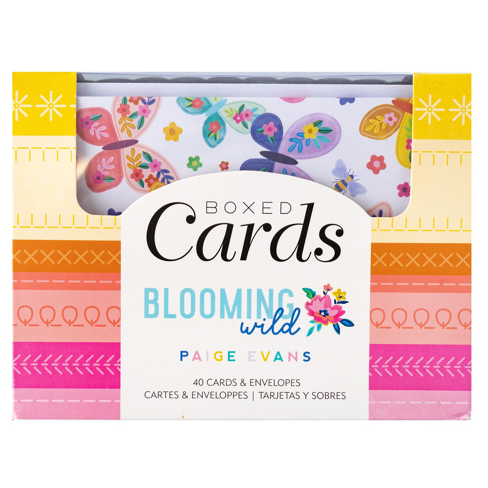 Paige Evans, biglietti di auguri vuoti e buste, 40 pezzi, buste A2 con biglietti assortiti per tutte le occasioni e biglietti di ringraziamento, 10 disegni unici, Blooming Wild