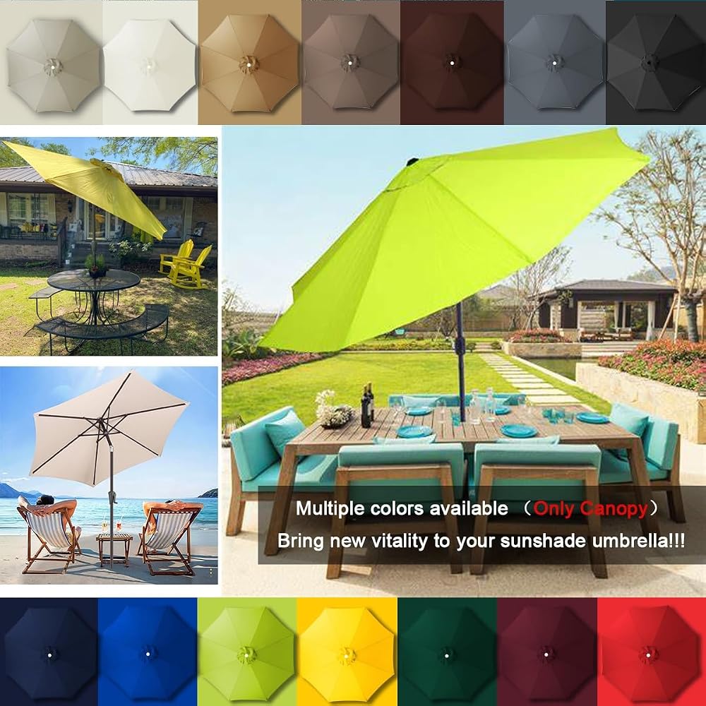amazon patio umbrella canvas Amazon.com : Outdoor Umbrella Replacement Canopy, 6 Ribs 8 Ribs Patio  Umbrella Replacement Top Cover, 7.5ft 9 ft 10ft Waterproof UV Protective  Umbrella Top Canopy Fabric Replacement Canvas (Umbrella Canopy Only) :