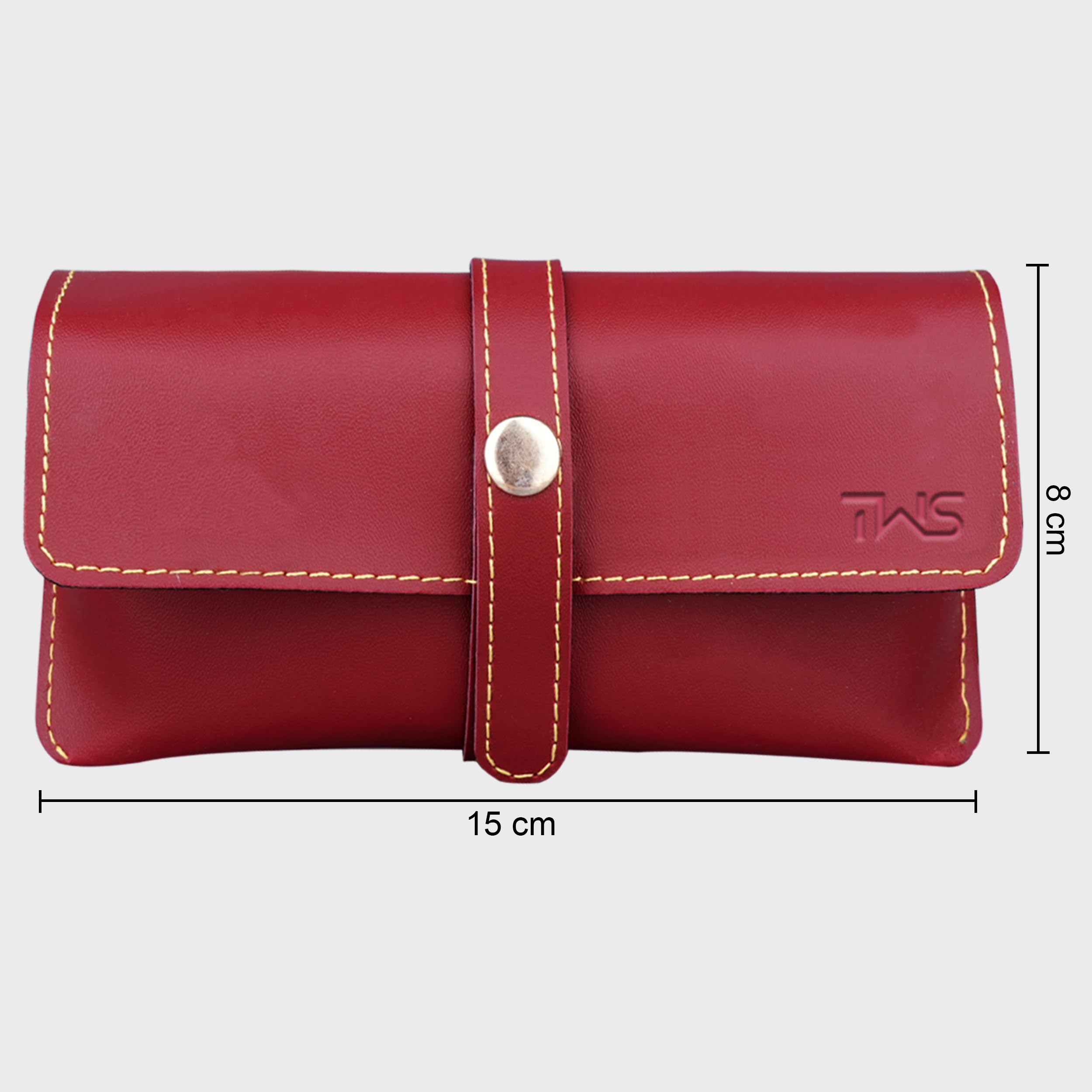 The Wallet Store Leather Eyewear Case for Men & Women Specs Cover - Red