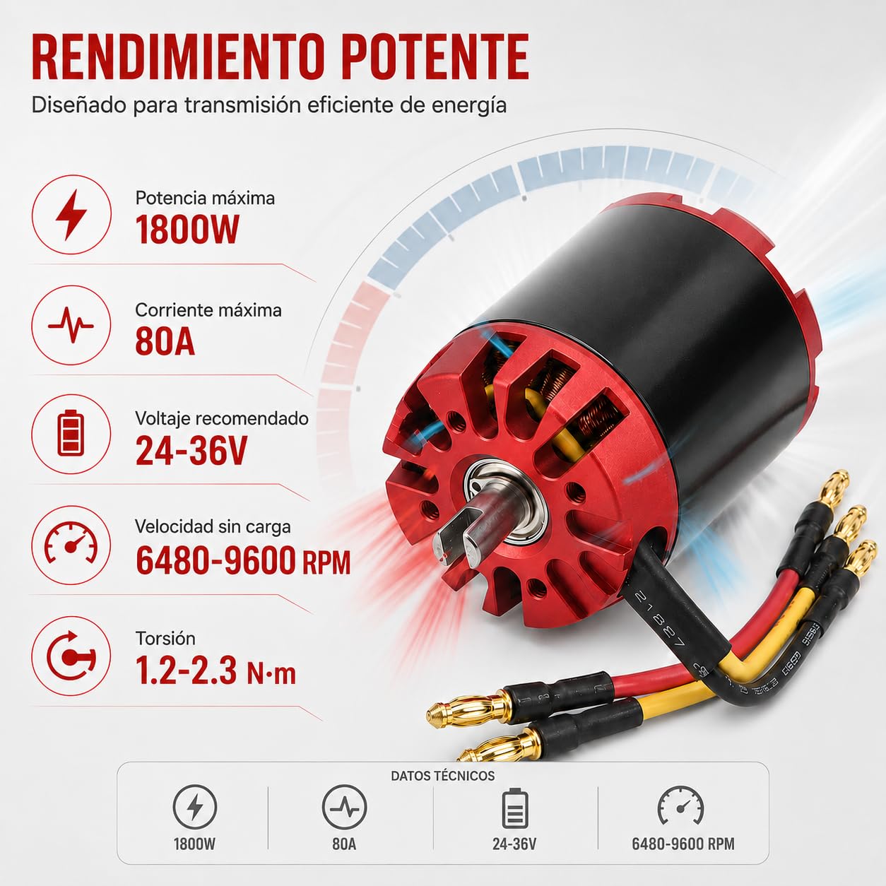 Motor sin Escobillas 5065 270KV 1800 W para Bomba Hidráulica