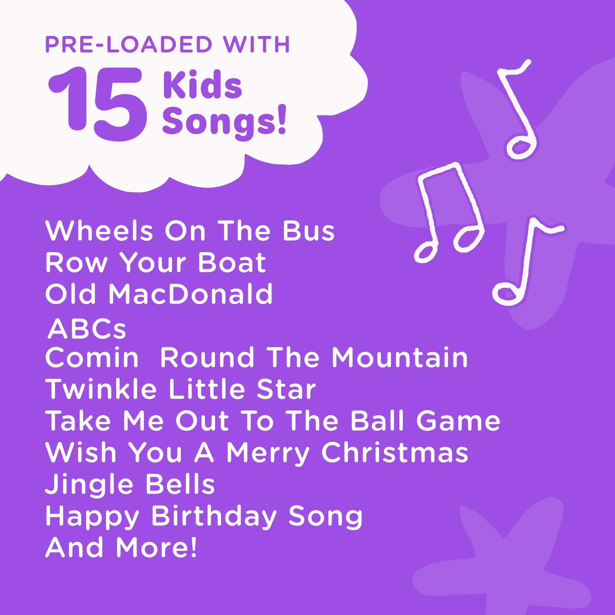Move2Play, Microfono per karaoke per bambini, include Bluetooth e 15 filastrocche precaricate, regalo di compleanno per ragazze, ragazzi e bambini, giocattolo per ragazze dai 2 ai 3 ai 5 anni, dai 6