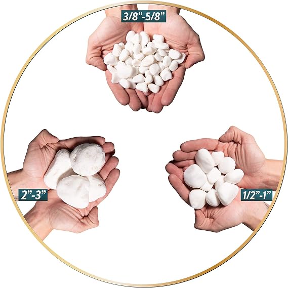 Southwest Boulder & Stone Porcelain White Pebbles | 20 lbs | Natural Rocks, White Stones for Potted Plants, Gardening, Succulents, Aquariums, Terrariums, and More 1 Inch - 2 Inch