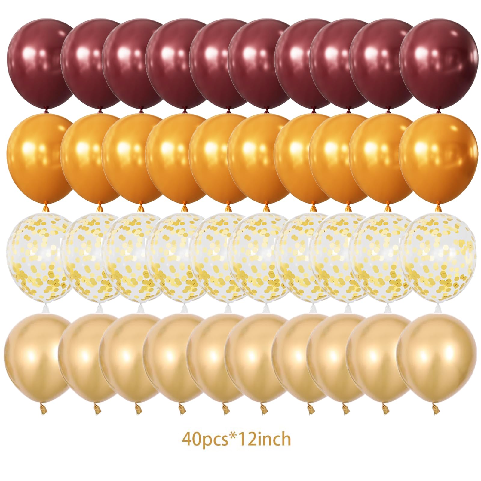 Balony jesienne/bordowe pomarańczowe złote balony 40 szt. 30 cm na jesień wieczór panieński przyjęcie urodzinowe / girlandy liściowe dekoracje na Święto Dziękczynienia