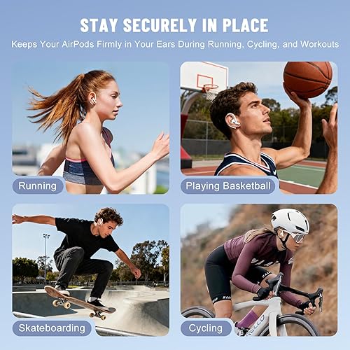 Miniatura 3 de 2 pares de ganchos para las orejas compatibles con AirPods Pro 3/2/1, AirPods 1/2/3, [pares de tamaños M y L] ganchos mejorados de acceso con botón