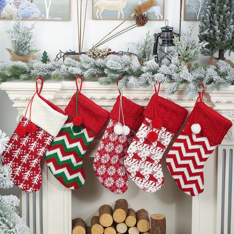 5 Stück Nikolausstiefel Nikolausstrumpf für Weihnachtsdeko,41 * 19cm Weihnachtsstrumpf Nikolausstiefel Geschenkbeutel Weihnachtsbaum Anhänger Weihnachten Geschenktüten für Weihnachtsdeko