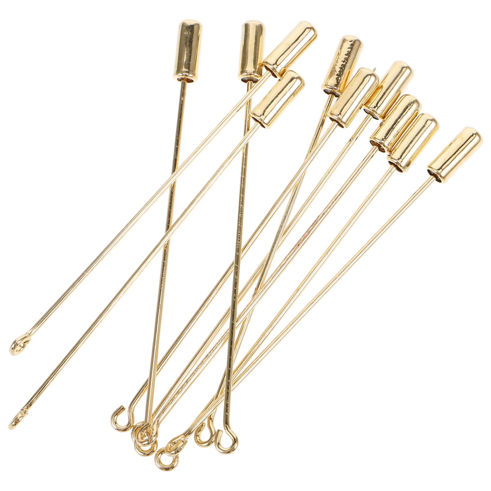 LIFKOME Copper Lapel Brooches 10pcs Stick Pins with Long Needle Eye for DIY Jewelry Fashion Accessory
