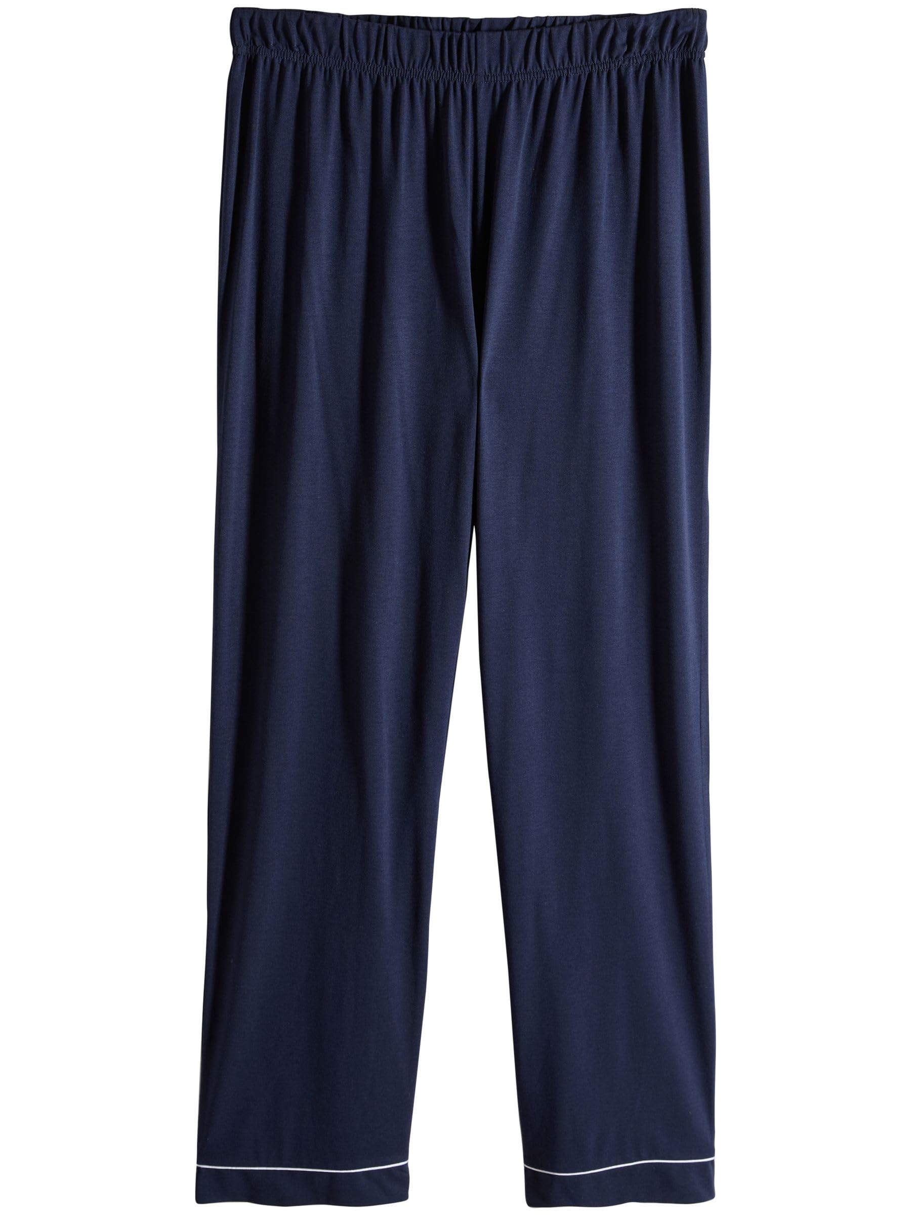 THE SET Mujeres Pack de 2 Pijamas abotonados de pantalón y Manga Larga de Mezcla de Viscosa con Ribetes