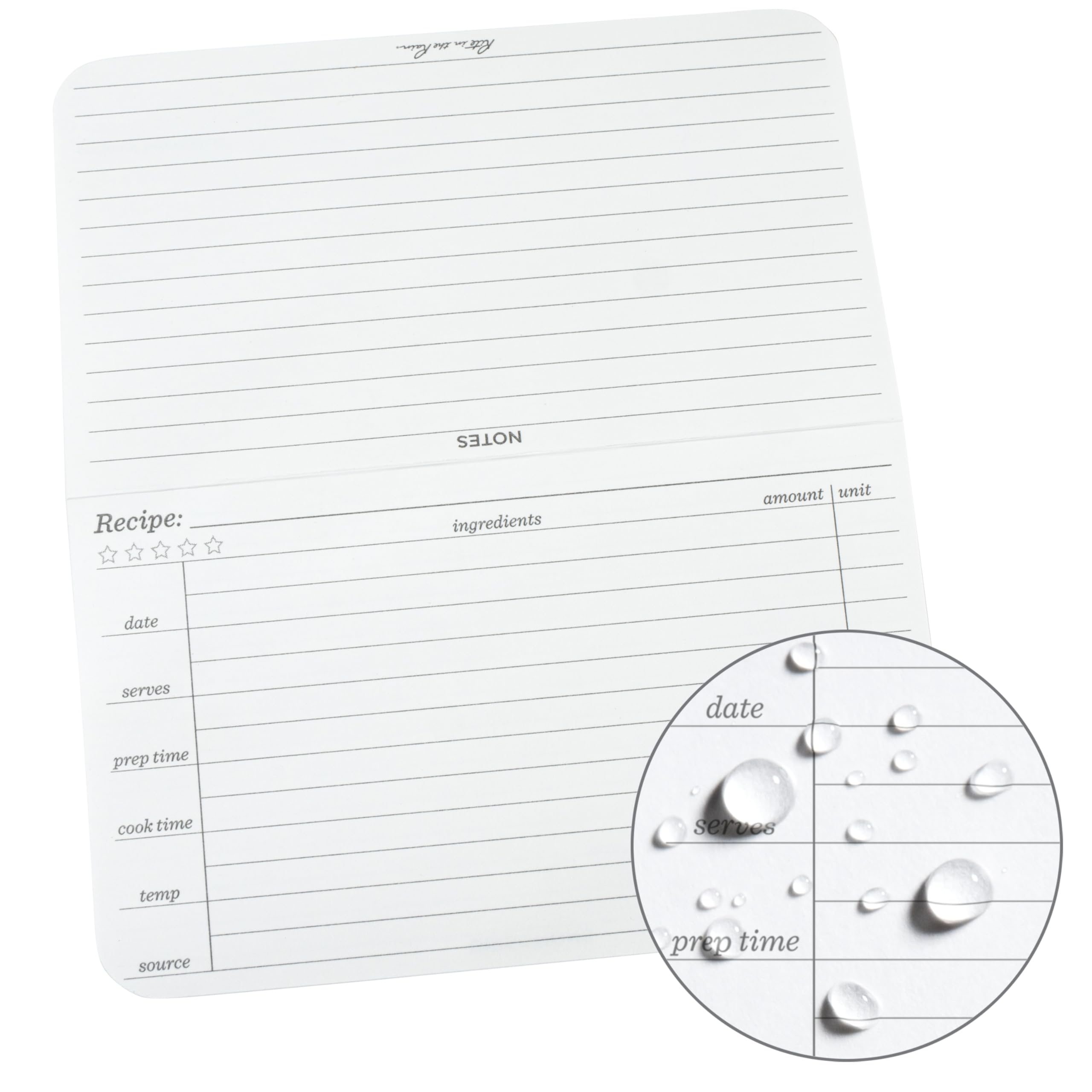 Rite In The Rain Weatherproof Recipe Cards, 6" x 5", 2-Sided, 100# Card-stock Paper, 50 Pack (No. RC35), White - Image 4