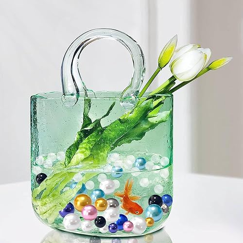 Miniatura 10 de 120 perlas flotantes sin agujero y 500 cuentas transparentes, cuentas de perlas rosas flotantes para jarrones, velas flotantes para el hogar, bodas,