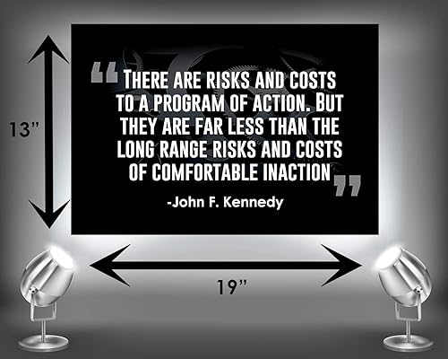 Miniatura 2 de John F. Kennedy Inspirational Quotes - There Are Risks And Costs (13x19 Unframed) | Motivational Poster -Perfect Gift Under $20