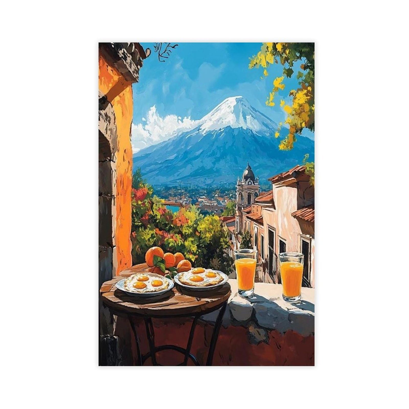 UTGN Huevos Rancheros - Poster su tela, decorazione per camera da letto, motivo: Rancheros, decorazione per la camera da letto, 60 x 90 cm