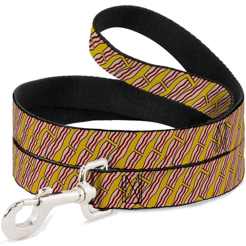 Laisse pour chien bacon jaune large de 3,8 cm pour grand confort