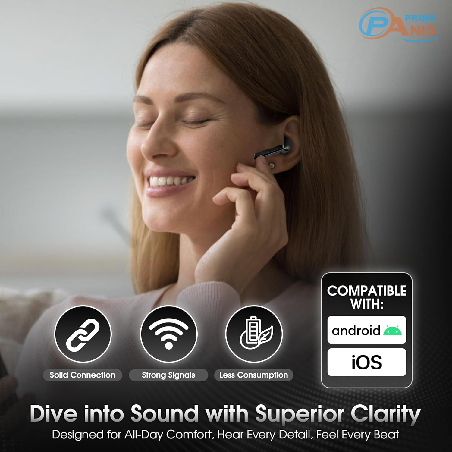 Buds3 Pro TWS Wireless Earbuds, Bluetooth v5.4 Headphones, HiFi Stereo Deep Bass,USB-C | iOS/Android Compatible Earphones (Black)