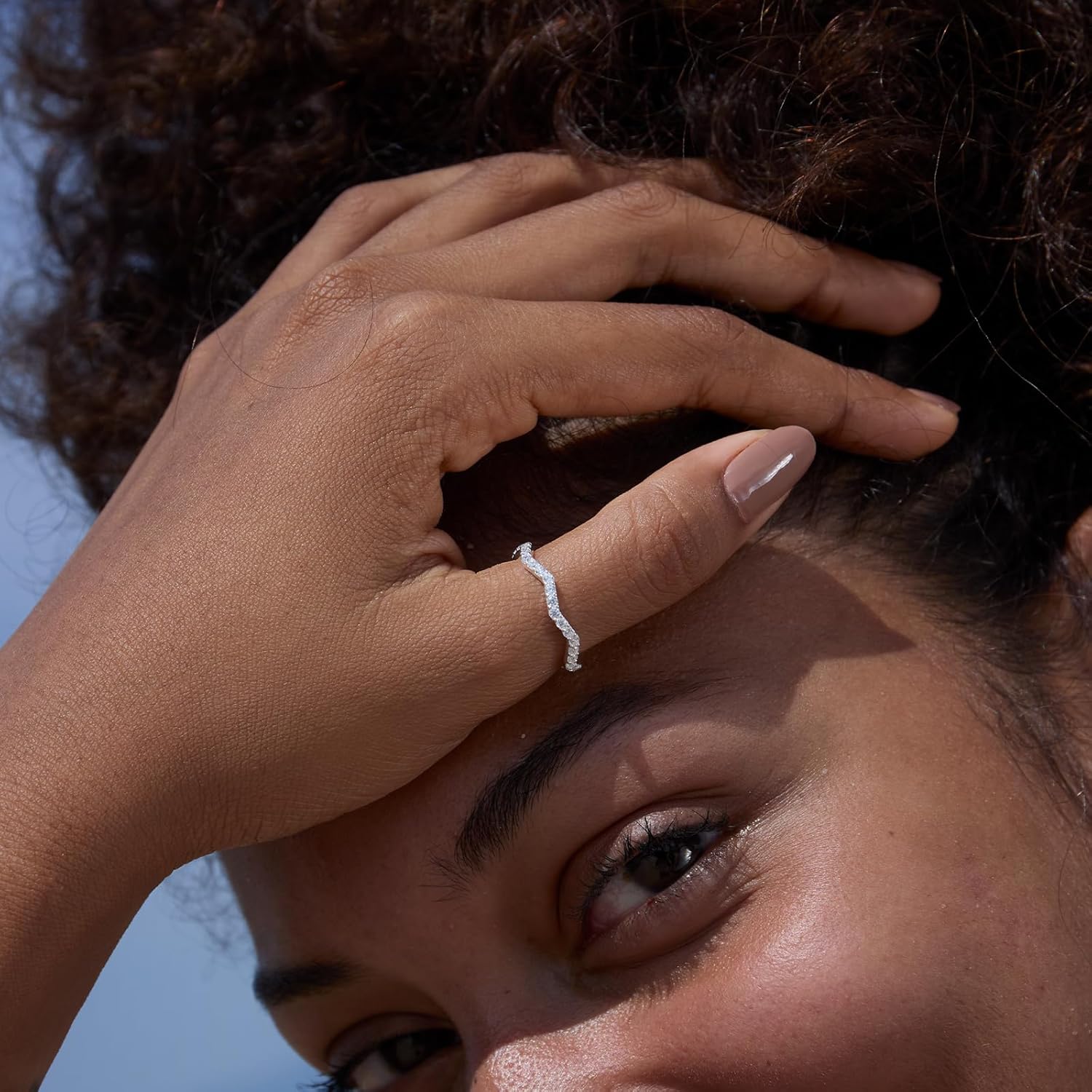 STORYJEWELLERY 925 Sterling Silver Rings, Thumb Rings for Women, Silver Wedding Band for Women, Wave Ring, Stackable Ring, Gifts for Her - Image 2