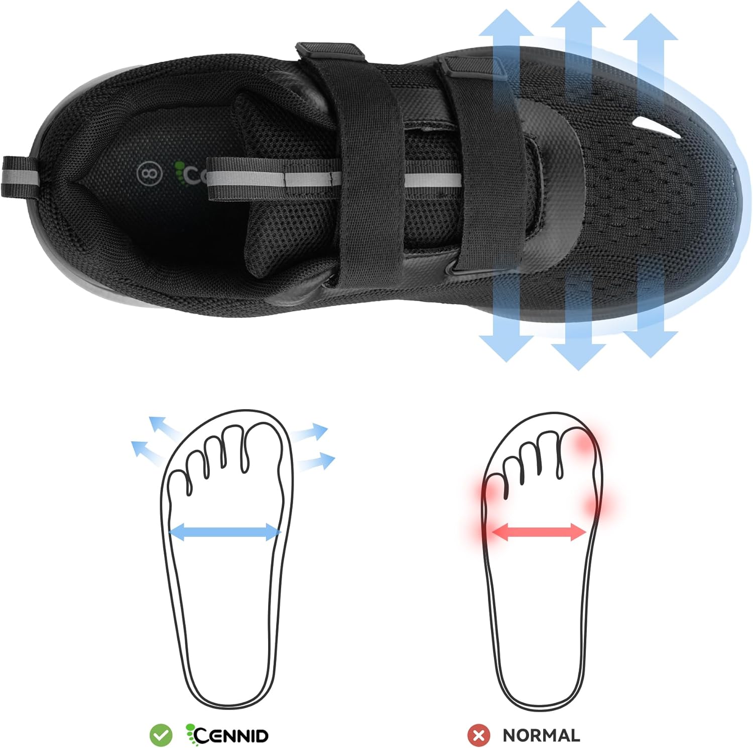 Men's Spikeless Golf Shoes, Waterproof Golf Sneakers with Arch Support, Lightweight EVA+Rubber Outsole, Non-Slip & Shock Absorption - Image 5
