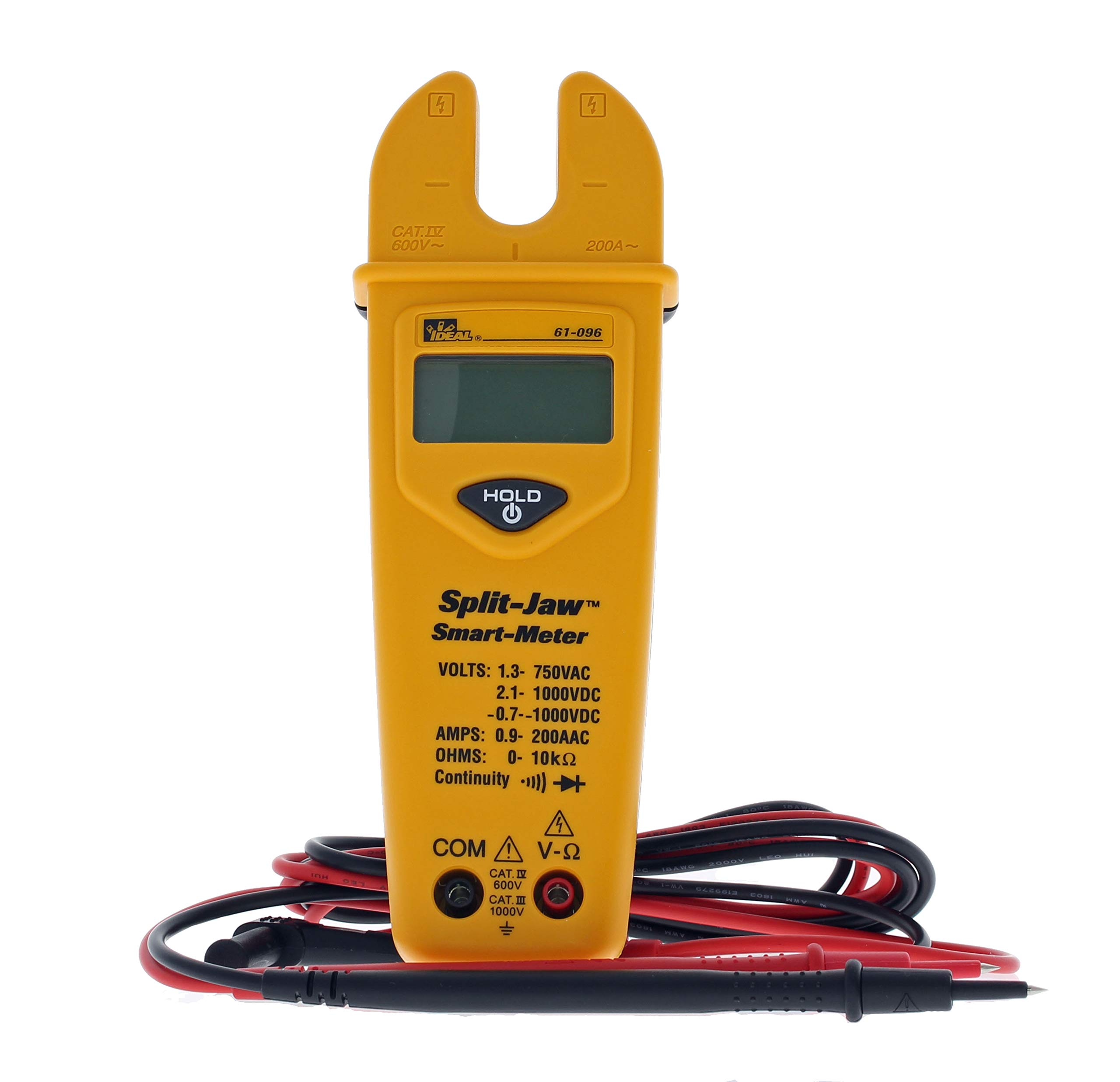 IDEAL INDUSTRIES INC. 61-744 Clamp Meter 600 Amp AC with NCV, Voltage Indicator, CATIII for 600v